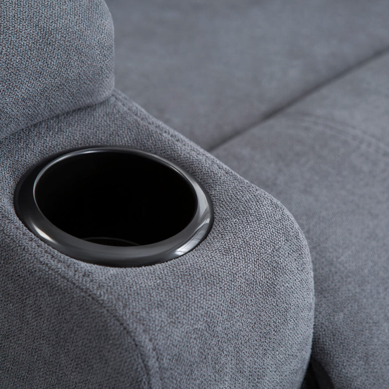 Furniwell 360° Swivel Massage Recliner Rocker Reclining Sofa, PU Leather& Fabric Heated Ergonomic Living Room Lounge Chair