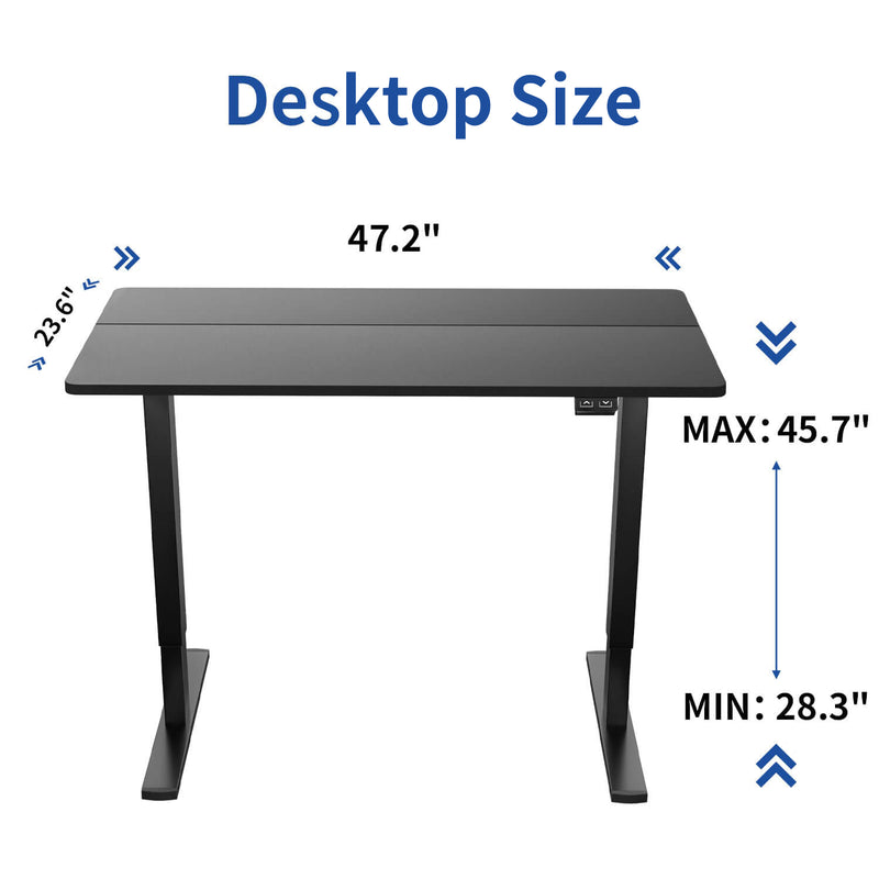 Furniwell 47/55 inches Standing Desk with Splice Board, Home Office Workstation Stand up Desk