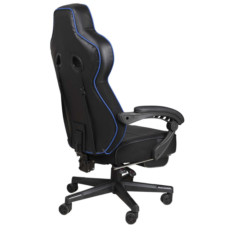 A&DOUBLE Racing Style Gaming Chair High Back Computer Reclining Ergonomic Chair with Footrest Lumbar Support Blue