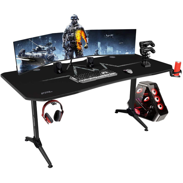 Furniwell 63 Inch Gaming Desk Y-shaped Legs Modern Style Racing Computer Desk With Full Piece Of Mouse Pad