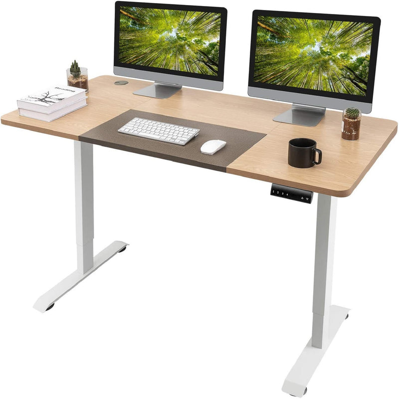 Furniwell 55 Inches Electric Height Adjustable Standing Desk with LED Screen and Memory Preset