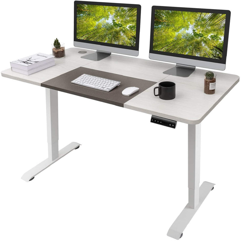 Furniwell 55 Inches Electric Height Adjustable Standing Desk with LED Screen and Memory Preset
