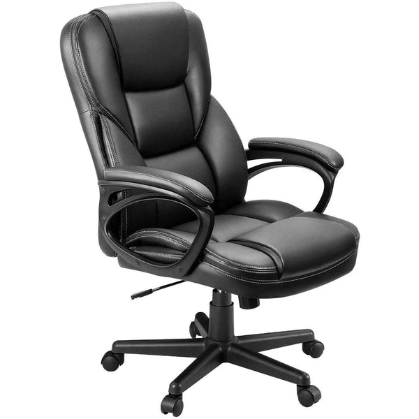 Furniwell Office Chair Executive Chair High Back Adjustable Managerial Home Desk Chair, Swivel Computer PU Leather Chair with Lumbar Support