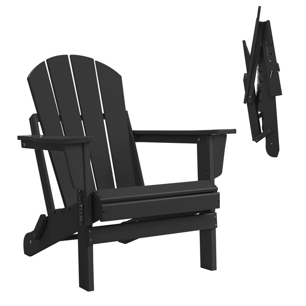 Furniwell  Foldable Weather Resistant  Outdoor Lounge Patio Adirondack Chair