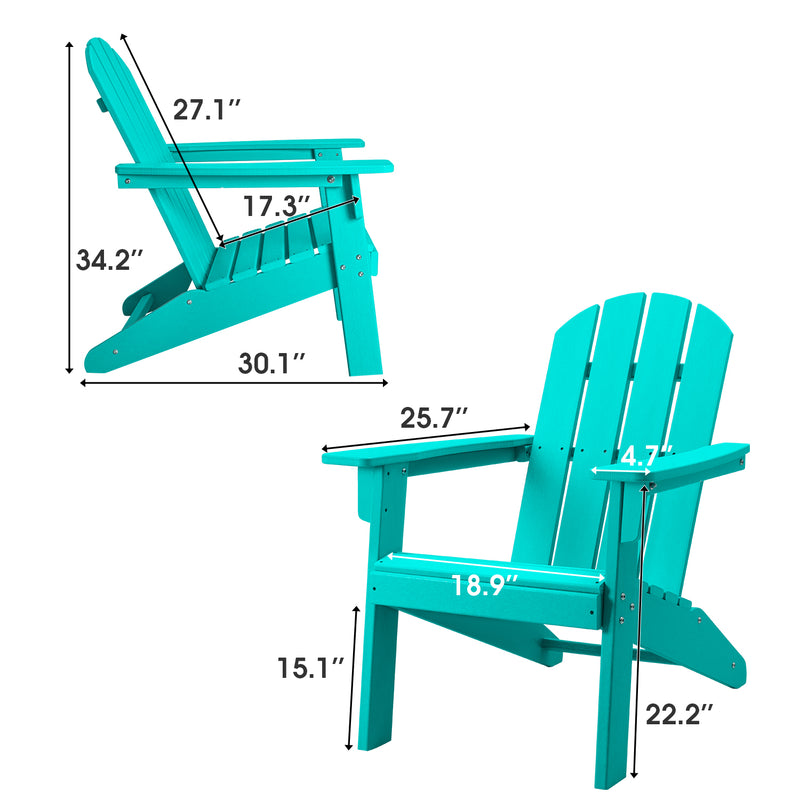 Furniwell Weather Resistant Outdoor Lounge Patio Adirondack Chair