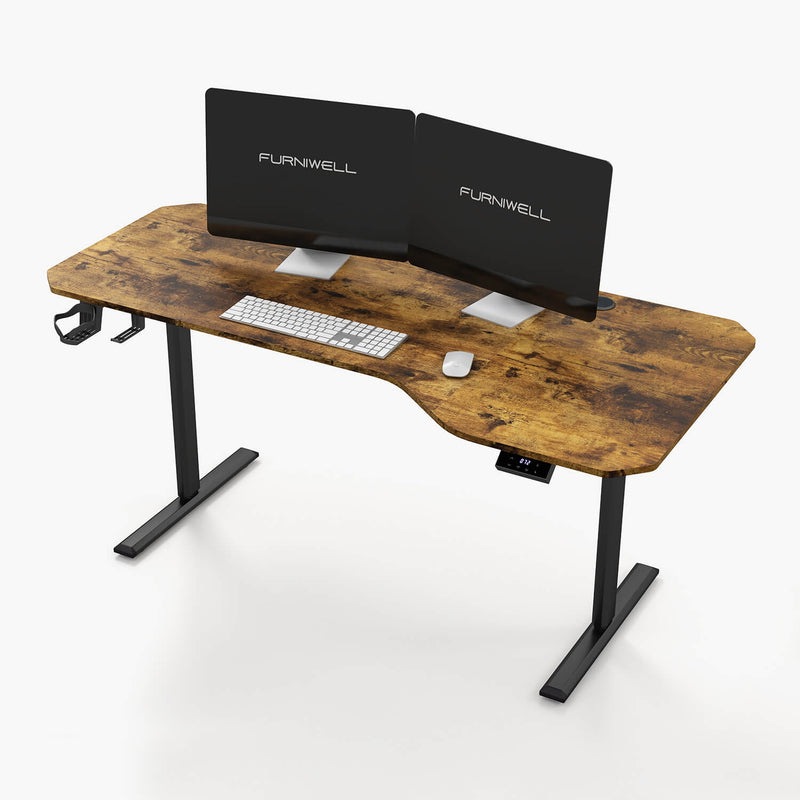 Furniwell 43"/ 55"/ 63" Electric Height Adjustable Standing Desk with Memory Preset