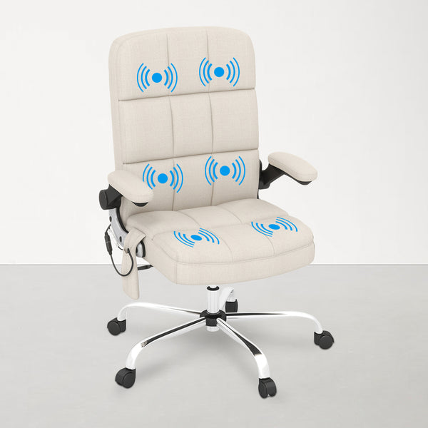 Furniwell Massage Office Chair Adjustable Height Swivel Rocker Chair